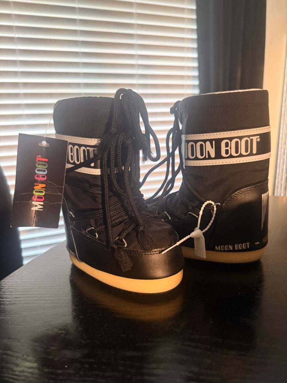 Moon Boot Black with Tan Soles Winter Boots